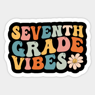 Seventh Grade Vibes - 7th Grade Team Retro 1st Day of School Sticker